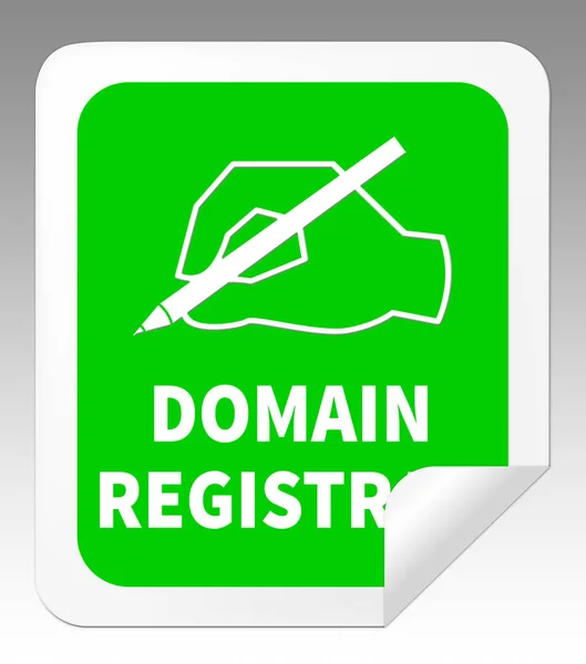 Registro de dominio que indica Registrarse Ilustración 3d —  Fotos de Stock