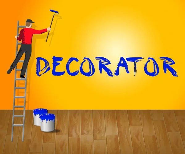 Binnenlandse Decorator toont huis schilderij 3d illustratie — Stockfoto