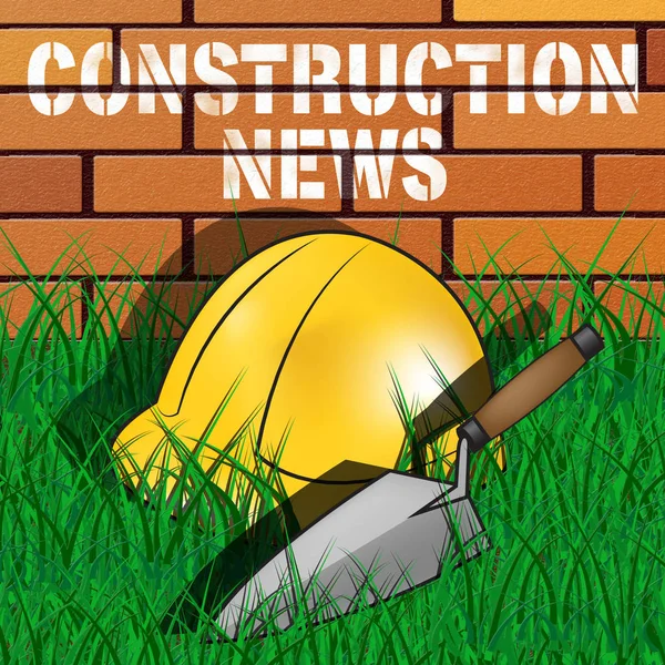 Construção notícias parede significa informação ilustração 3d — Fotografia de Stock