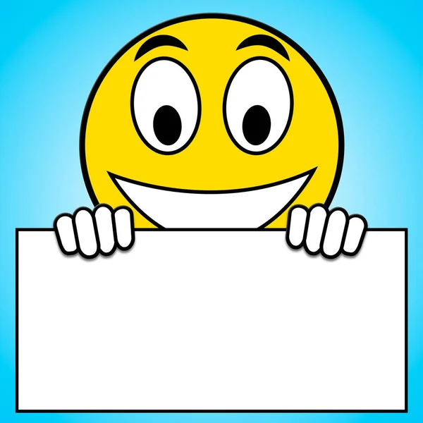 Smiley znak pokazuje szczęśliwy twarz 3d ilustracja — Zdjęcie stockowe