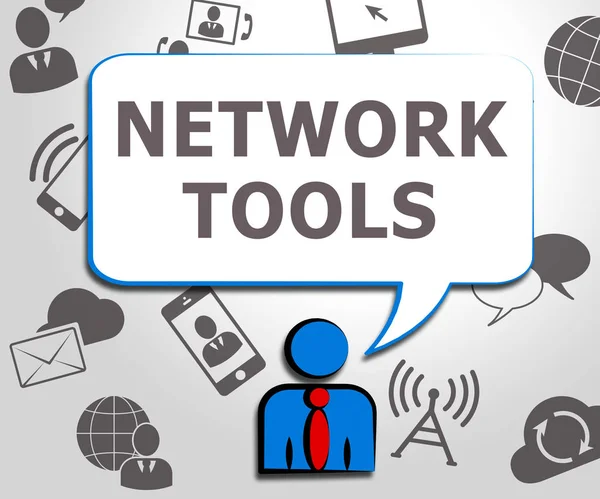 Network Tools Shows Networking Programs 3d Illustration