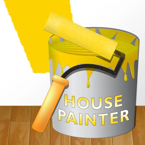 Dom malarza wyświetlone domu malowanie 3d ilustracja — Zdjęcie stockowe
