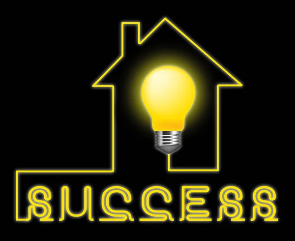 Luz de sucesso indica progresso bem sucedido e vitória — Fotografia de Stock