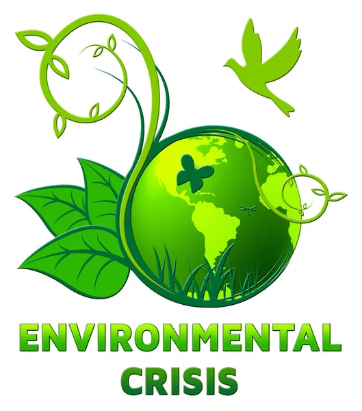Kryzys ekologiczny pokazuje problemy eko 3d ilustracja — Zdjęcie stockowe
