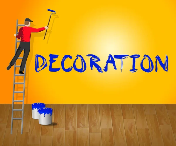 Domácí dekoraci ukazuje House Malování 3d obrázek — Stock fotografie