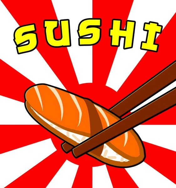 Sushi Fish Mostrando Japón Cocina Ilustración 3d —  Fotos de Stock