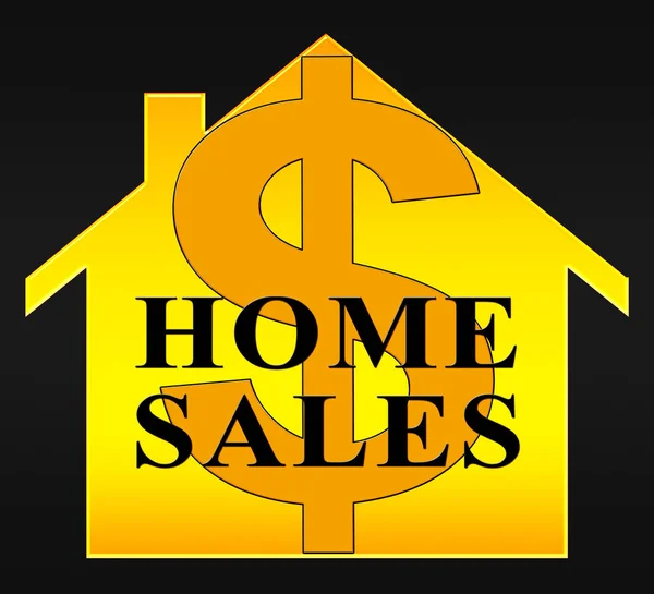 Home Sales Meaning Sell Property 3d Illustration — Stock Photo, Image