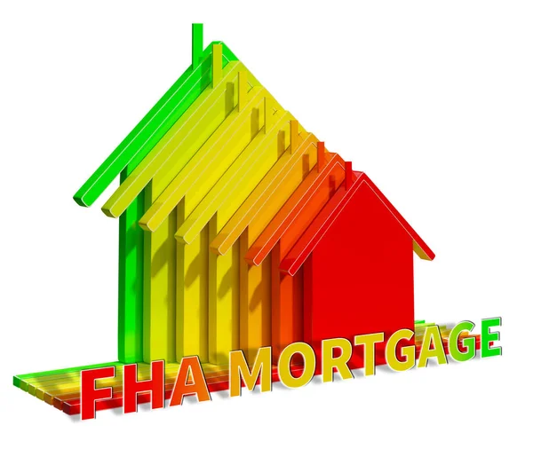 Hipoteca de la FHA muestra Administración Federal de la Vivienda 3d Illustratio — Foto de Stock