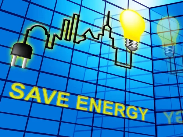 Save Energy Shows Reduce Electric 3d Rendering — Stock Photo, Image