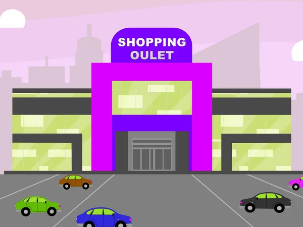 Shopping Outlet Significado Compras de varejo Ilustração 3d — Fotografia de Stock