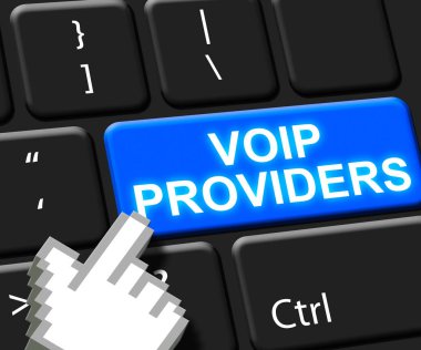 VoIP sağlayıcıları anahtar gösteren Internet ses 3d çizim