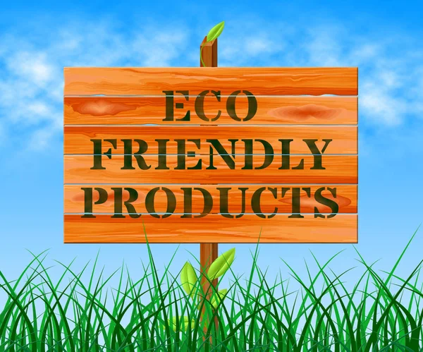 Eco amigável produtos significa bens verdes 3d ilustração — Fotografia de Stock