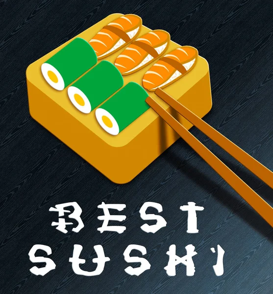 Best Sushi Showing Japan Cuisine 3d Illustration — Stock Photo, Image