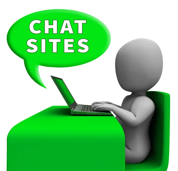 Chat Sites Man zin discussie 3d illustratie — Stockfoto