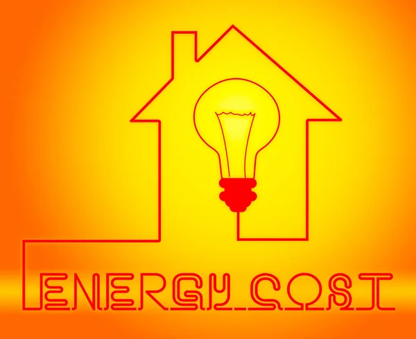 Ενεργειακό κόστος δείχνει ηλεκτρική ισχύς 3d απεικόνιση — Φωτογραφία Αρχείου