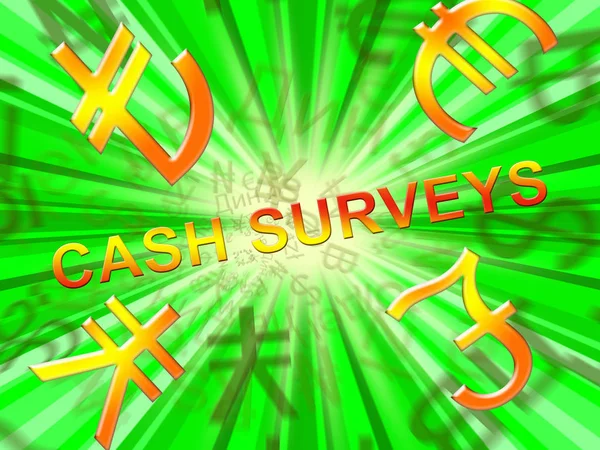 Cash undersökningar medel betalas undersökning 3d Illustration — Stockfoto
