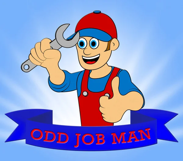 Odd Job Man Displays huis repareren 3d illustratie — Stockfoto