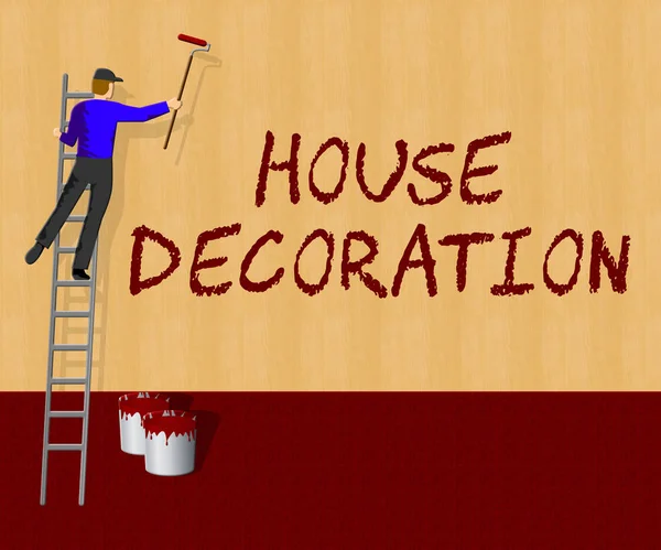 Huis decoratie tonen huis schilderij 3d illustratie — Stockfoto