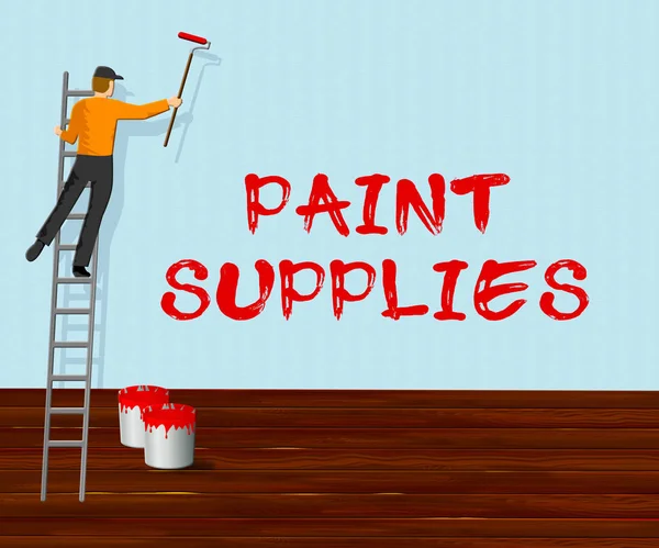 Paint Supplies Shows Painting Product 3d Illustration — Stock Photo, Image