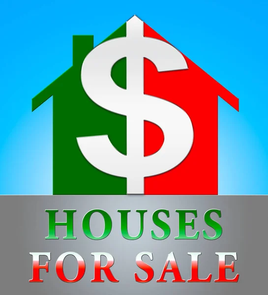 Maisons à vendre Signification Vendre la maison Illustration 3d — Photo