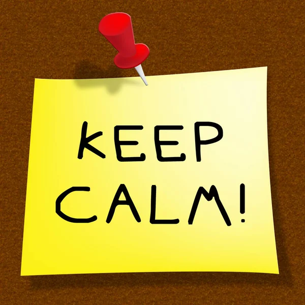 Keep Calm Shows Staying Relaxed 3d Illustration — Stock Photo, Image