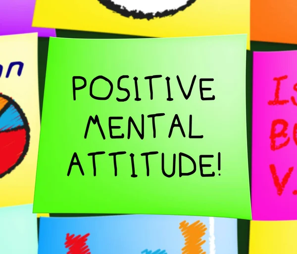 L'atteggiamento mentale positivo mostra l'ottimismo 3d Illustrazione — Foto Stock