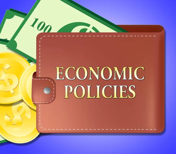 Políticas Económicas Significado Guía de Economía Ilustración 3d — Foto de Stock