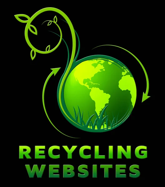 Strony internetowe pokazuje kosza recyklingu witryny 3d ilustracja — Zdjęcie stockowe