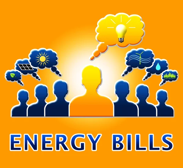 Projets de loi sur l'énergie montrant l'énergie électrique Illustration 3d — Photo