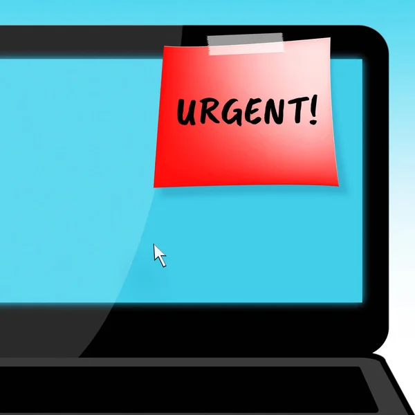 Urgent On Laptop Shows Immediate Priority 3d Illustration — Stock Photo, Image