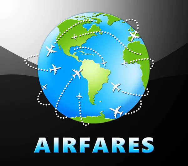 Tariffe aeree di volo significa prezzi di viaggio 3d Illustrazione — Foto Stock