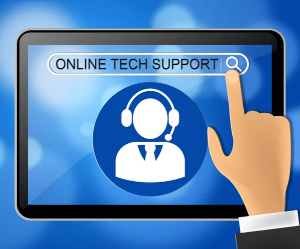 Online Tech Support tablett visar hjälpa 3d Illustration — Stockfoto