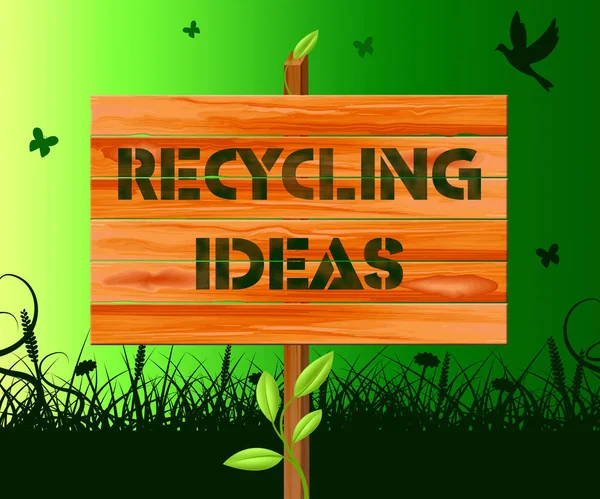 Recycling ideeën Shows Eco plannen 3d illustratie — Stockfoto