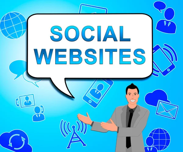 Sociale Websites vertegenwoordigt Online Forums 3d illustratie — Stockfoto