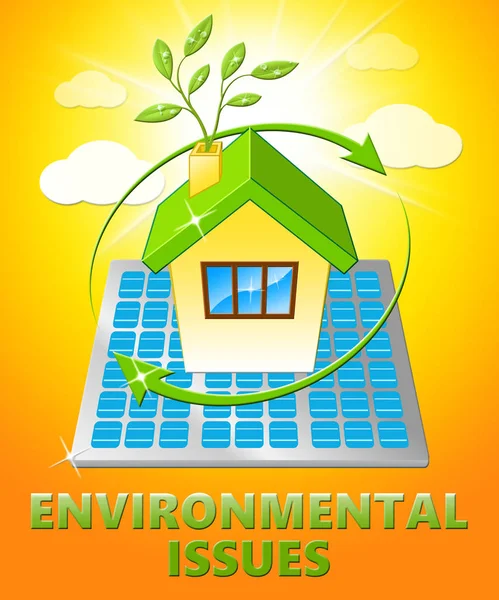 环境问题房子显示自然 3d 图 — 图库照片
