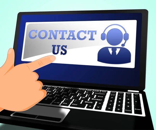 Contact Us Means Customer Service 3d Illustration — Stock Photo, Image
