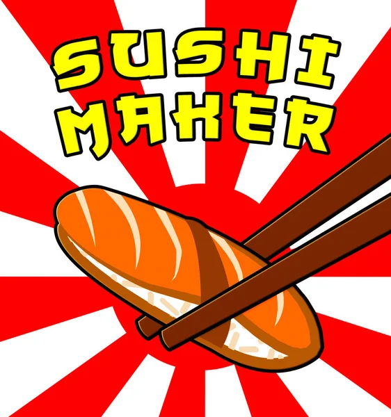 Sushi Maker Shows Japan Cuisine 3d Illustration — Stock Photo, Image