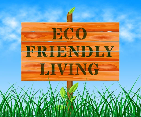 Eco amigável viver significa verde vida 3d ilustração — Fotografia de Stock