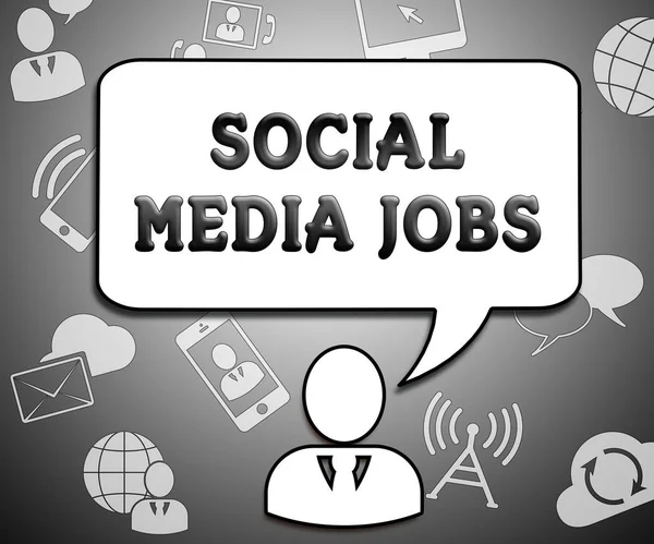 Sociale Media banen betekent Online Vacatures 3d illustratie — Stockfoto