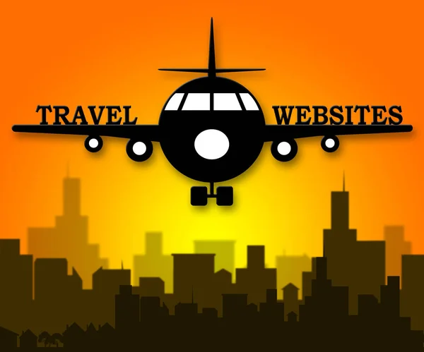 Siti web di viaggio significato Tours Explore 3d Illustrazione — Foto Stock