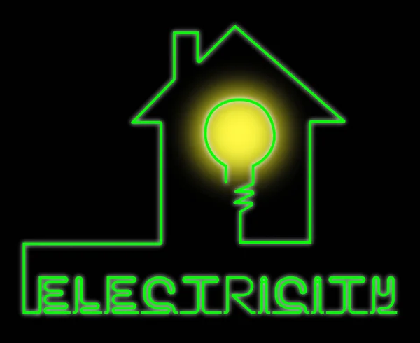 Bombilla de luz eléctrica significa fuente de alimentación y circuito — Foto de Stock