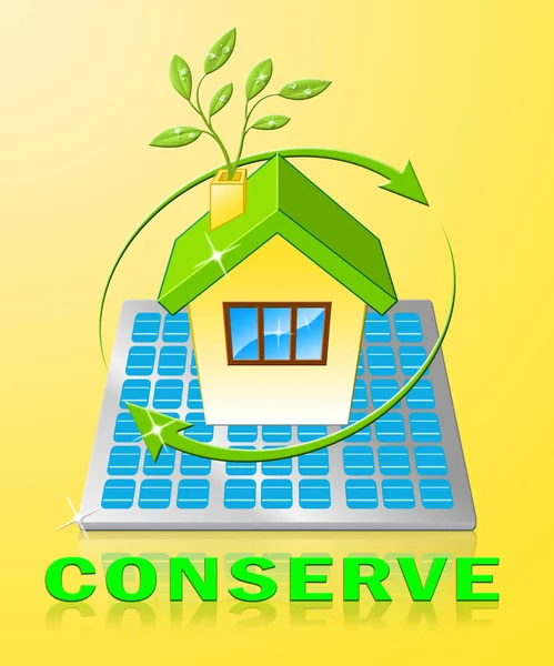 Conserve House Shows Natural Preservation 3d Illustration — Stock Photo, Image