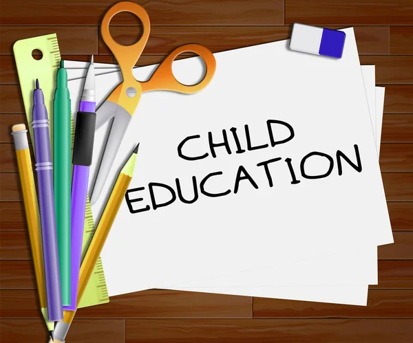 Educación infantil muestra niños escuela 3d ilustración —  Fotos de Stock