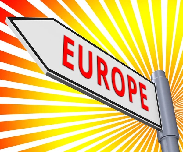 Europe Sign Meaning Euro Area 3d Illustration — Stock Photo, Image