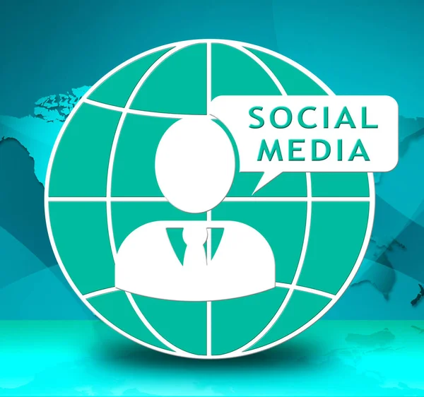 Sociale Media middelen Online posten 3d illustratie — Stockfoto