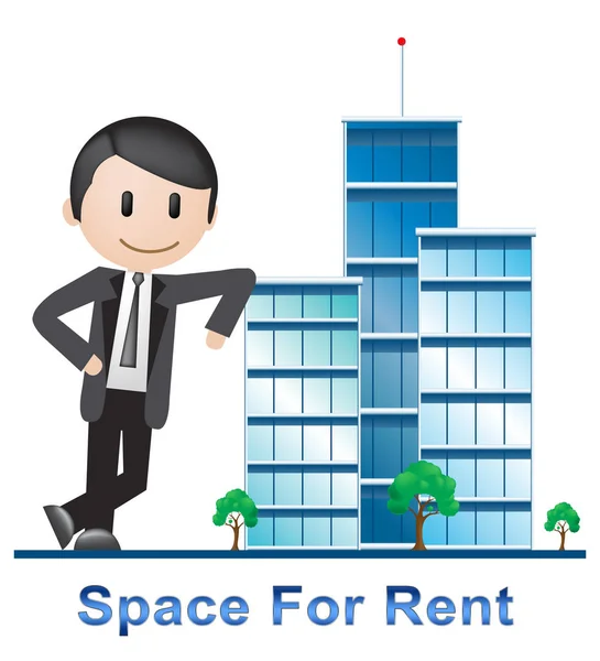 Space For Rent beschrijven vastgoed 3d illustratie — Stockfoto