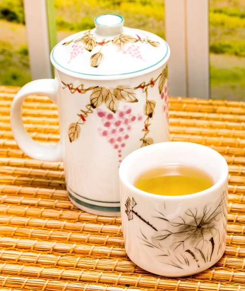 Refreshing Green Tea Represents Beverages Cups And Refreshments — Stock Photo, Image