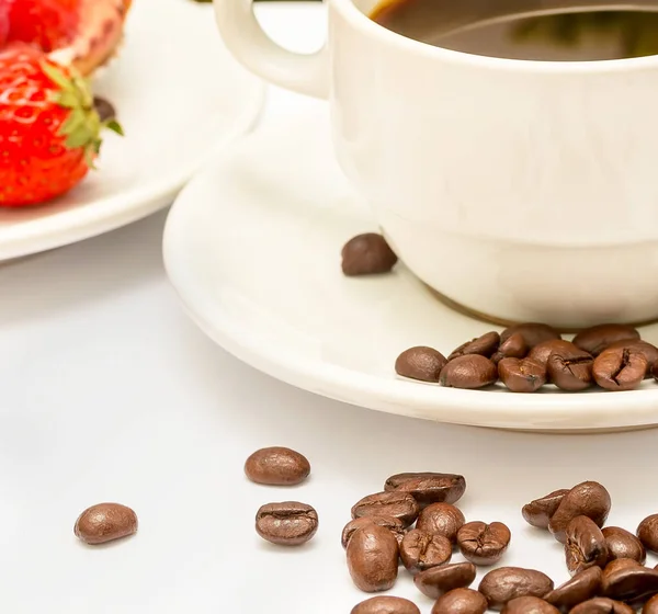 Bebida de café fresco significa bebida caliente y cafés —  Fotos de Stock