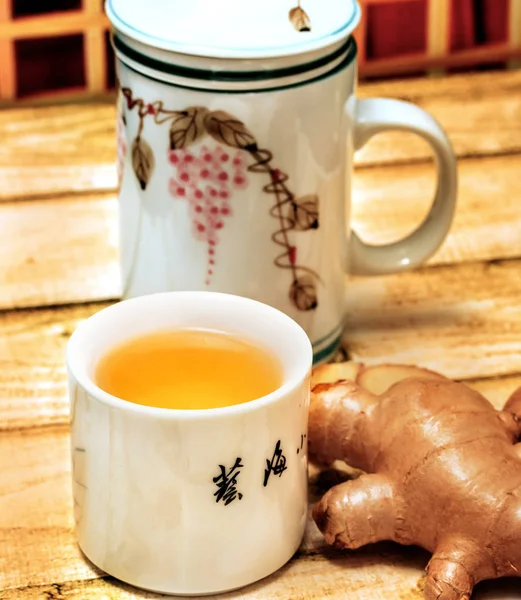 Japanese Ginger Tea Indicates Refreshment Beverages And Refreshes — Stock Photo, Image