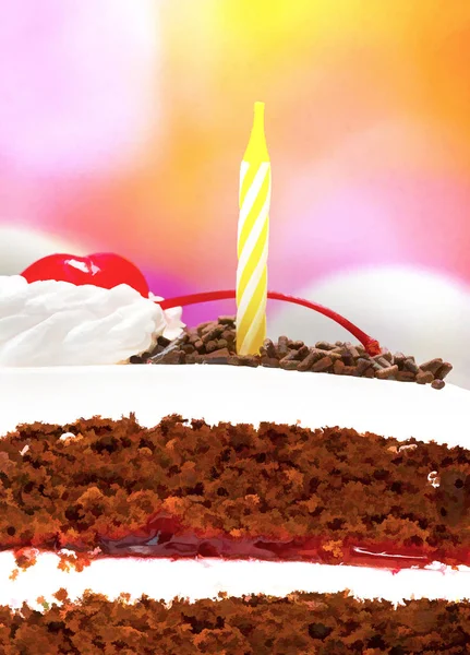 Floresta Negra Gateau significa bolos de chocolate e aniversário — Fotografia de Stock